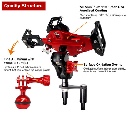 Motorcycle Phone Mount with Action Camera Adapter